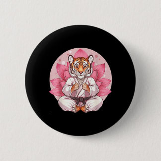 Kung Fu Tiger Martial Arts Kickboxing Taekwondo 2 Inch Round Button