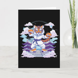 Kung Fu Tiger Pagoda Tower Judo Mma Taekwondo Kick Card