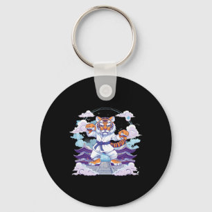 Kung Fu Tiger Pagoda Tower Judo Mma Taekwondo Kick Keychain