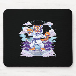 Kung Fu Tiger Pagoda Tower Judo Mma Taekwondo Kick Mouse Pad