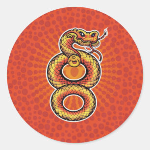 KUNG HEI FAT CHOI – THE SNAKE CLASSIC ROUND STICKER