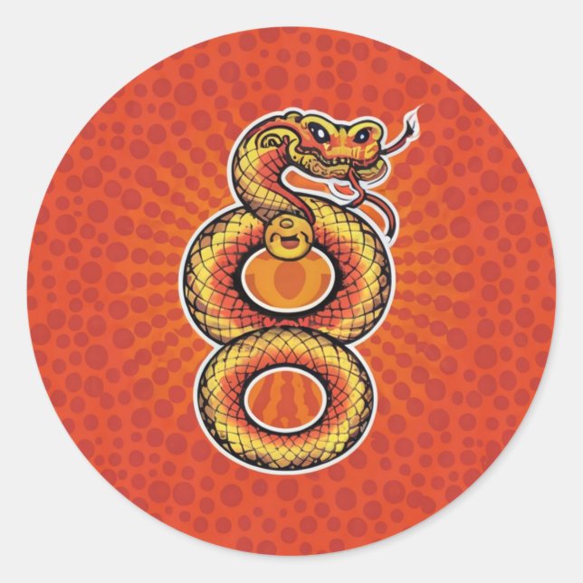 KUNG HEI FAT CHOI – THE SNAKE CLASSIC ROUND STICKER (Front)