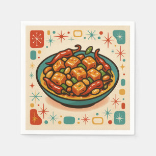 Kung Pao Chicken style retro 2026 for USA Napkin