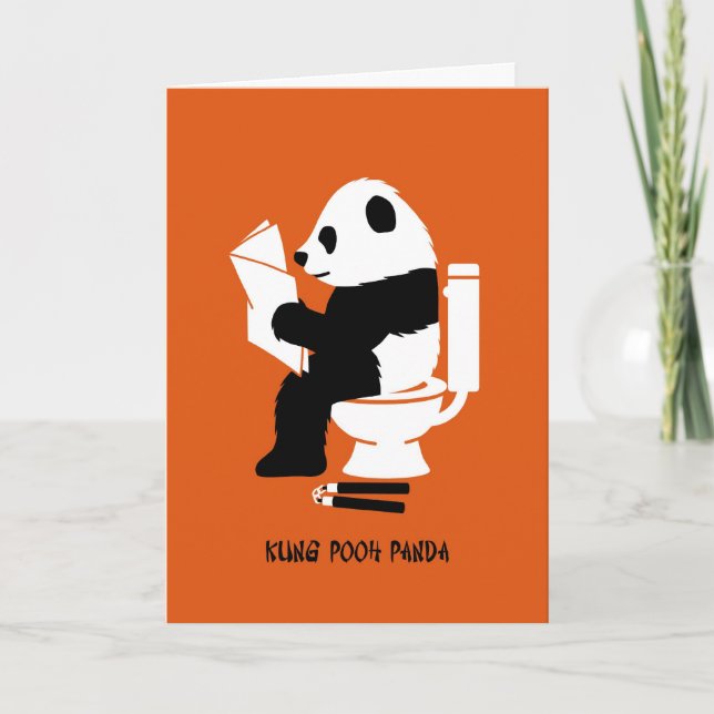 Kung Pooh Panda Funny Birthday Card (Front)