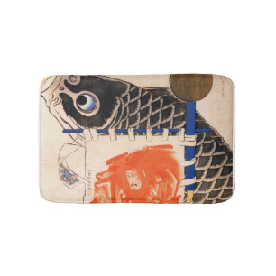 Kuniyoshi banner for Boys Festival Bath Mat