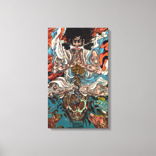 Kuniyoshi The Warrior asian samurai riding snake Canvas Print