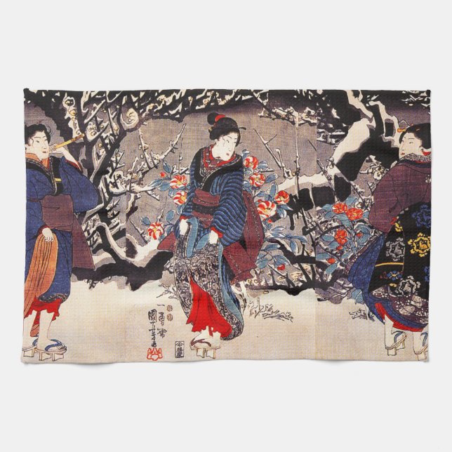 Kuniyoshi Three Women Kitchen Towel (Horizontal)