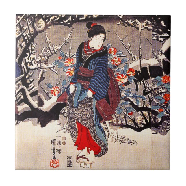 Kuniyoshi Three Women Tile (Front)