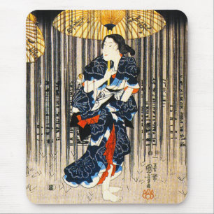 Kuniyoshi Three Women With Umbrellas Mouse Pad