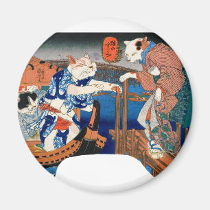 Kuniyoshi Utagawa "Cat's Cool Taste" , Utagawa Kun Magnet