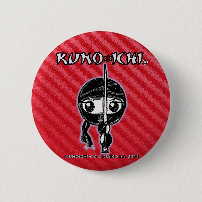 KUNOICHI* "Red Button" 2 Inch Round Button (Front)
