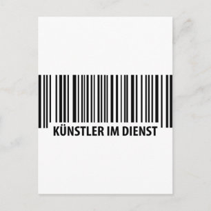 Künstler im Dienst Barcode icon Postcard