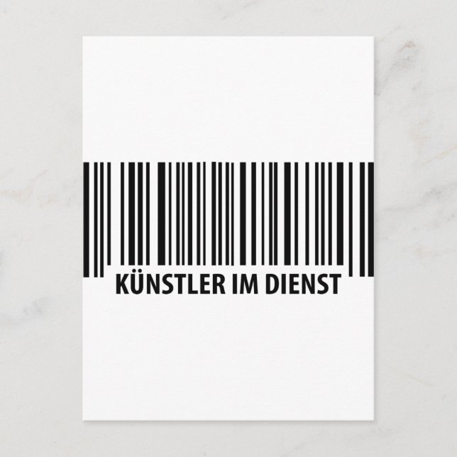 Künstler im Dienst Barcode icon Postcard (Front)