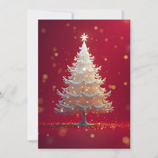 Kunstvoller weißer Weihnachtsbaum Invitation
