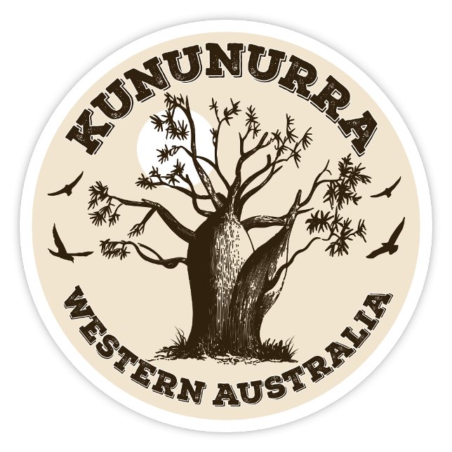 Kununurra, Autocollant Boab Australie occidentale (Kununurra Western Australia Round Boab Sticker)