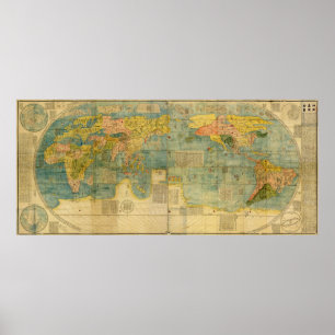 Kunyu Wanguo Quantu 1602 Japanese World Map Poster