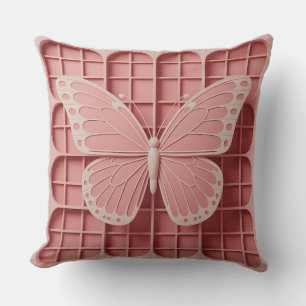 Kupu Spiral Grid 3D Batik Motif Throw Pillow