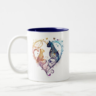 kuraudea cute cat heart-shaped Mug