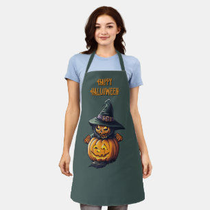 Kürbishexe im Katzenkostüm -  Apron