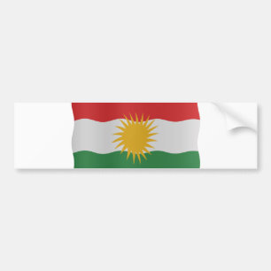 Kurdish flag bumper sticker