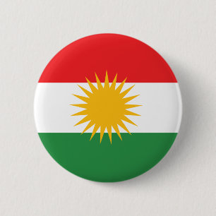 kurdish flag, drapeau kurde, kurdische Flagge 2 Inch Round Button