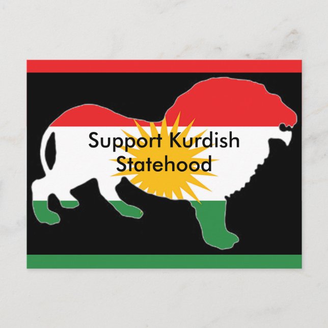 Kurdish Flag postcard (Front)
