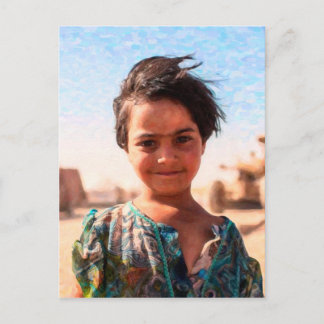 Kurdish Refugee girl Postcard