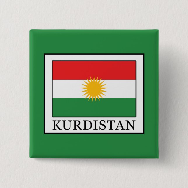 Kurdistan 2 Inch Square Button (Front)