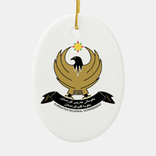 Kurdistan Coat of Arms Ceramic Ornament