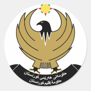 kurdistan emblem classic round sticker