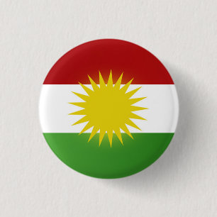 Kurdistan flag badge (nîşan) 1 inch round button