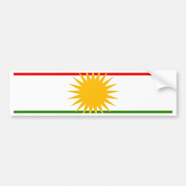Kurdistan Flag Bumper Sticker (Front)