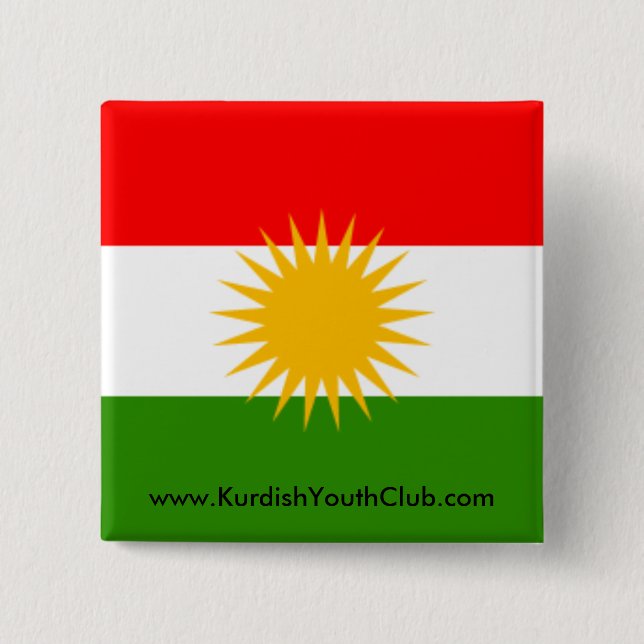 Kurdistan Flag Button (Front)