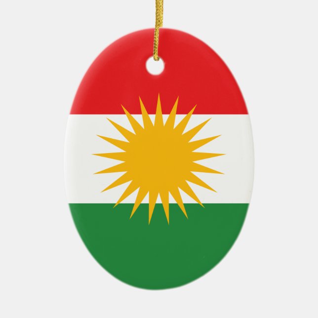 Kurdistan Flag Ceramic Ornament (Front)