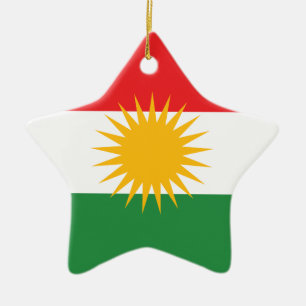 Kurdistan Flag Ceramic Ornament