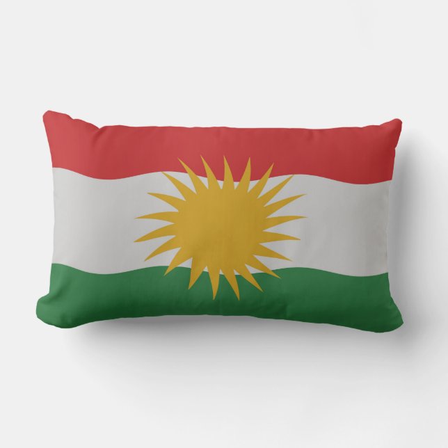 Kurdistan flag lumbar pillow (Front)