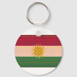 Kurdistan Flag Psychedelic Keychain