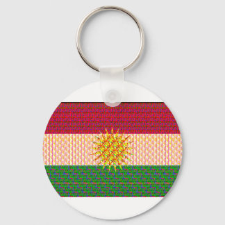 Kurdistan Flag Psychedelic Keychain