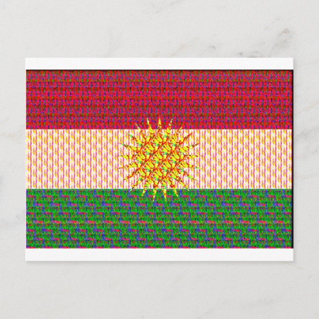 Kurdistan Flag Psychedelic Postcard (Front)