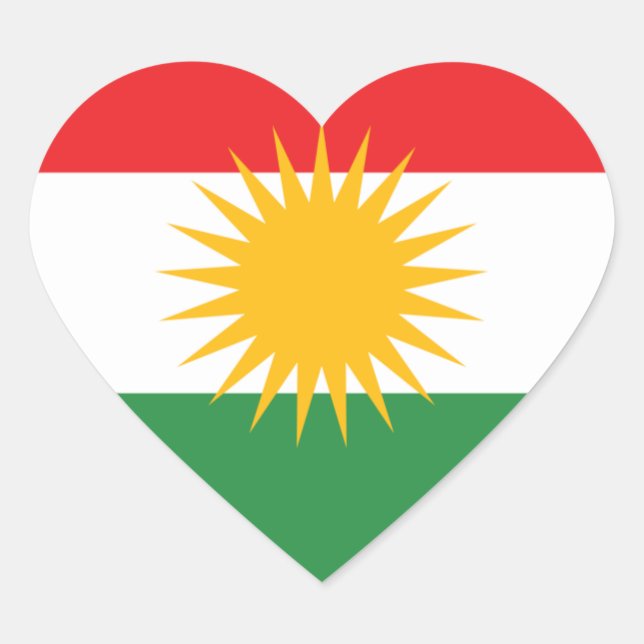 kurdistan heart sticker (Front)