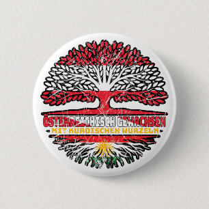 Kurdistan Kurdisch Österreichisch Baum 2 Inch Round Button