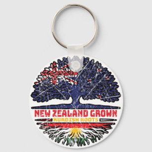 Kurdistan Kurdish New Zealander New Zealand Tree Keychain