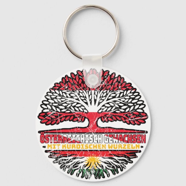 Kurdistan Kurdish Österreichisch Baum Keychain (Front)