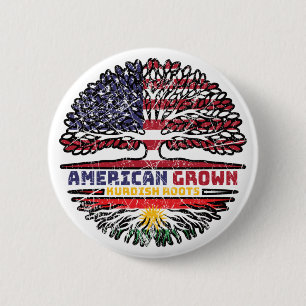 Kurdistan Kurdish US American USA United States Tr 2 Inch Round Button