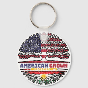 Kurdistan Kurdish US American USA United States Tr Keychain
