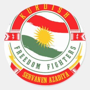 kurdistan KURDISTAN Peshmerga Freedom Warrior Classic Round Sticker