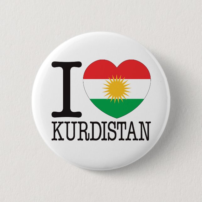 Kurdistan Love v2 2 Inch Round Button (Front)