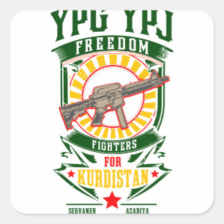 KURDISTAN - YPG - YPJ Freedom Warrior Square Sticker