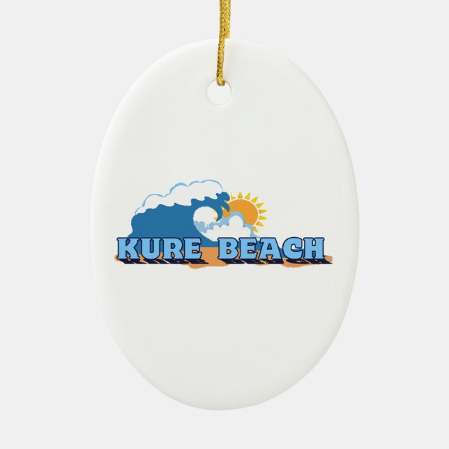 Kure Beach. Ceramic Ornament (Front)