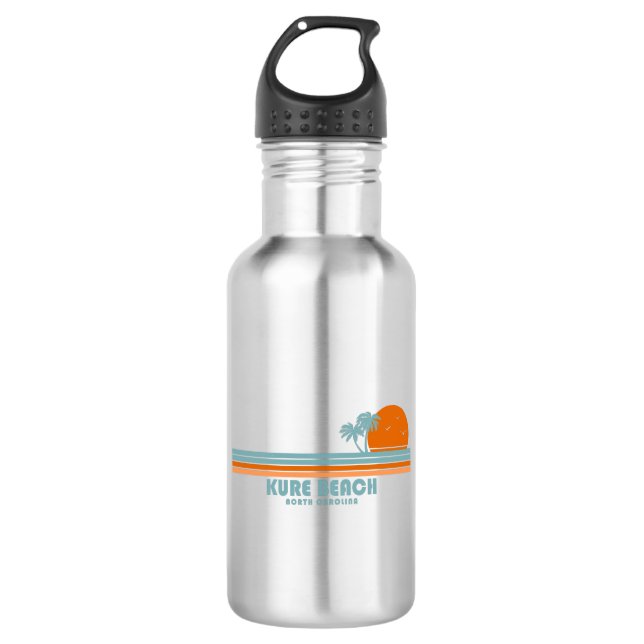 Kure Beach North Carolina Sun Palm Trees 532 Ml Water Bottle (Front)